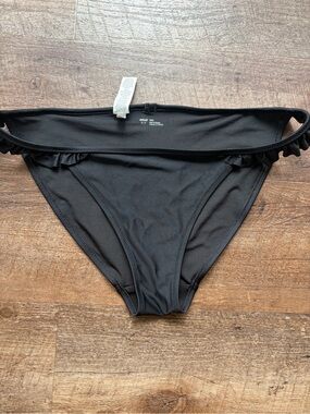 Aerie Black Ruffle Bikini Bottoms